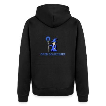 Tee-shirt programmeur sorcier open source - Veste à capuche bio Premium Unisexe - noir - Dos - Nico (187cm)