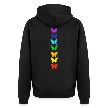 Papillon Papillon 7 Chakra Méditation Yoga - Veste à capuche bio Premium Unisexe - noir - Dos - Nico (187cm)