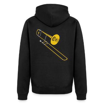 Trombone Trombonist Musician Brass Tenor Alto - Unisex Premium Organic Zip Hoodie - black - Back - Nico (187cm)