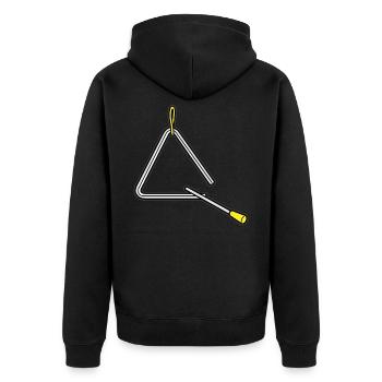TRIANGLE Triangel Musicer Percussion Percussionist - Unisex Premium Bio Zip Hoodie - Schwarz - Hinten - Nico (187cm)