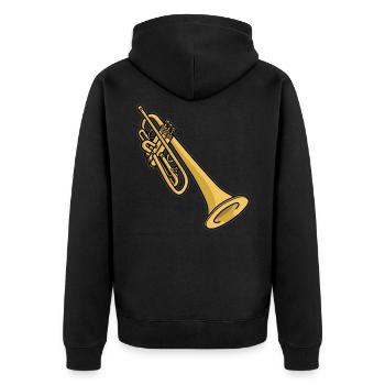 Trompette trompette trompette trompette flügelhorn musicien - Veste à capuche bio Premium Unisexe - noir - Dos - Nico (187cm)