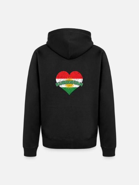 J’aime le Kurdistan - Veste à capuche bio Premium Unisexe - noir