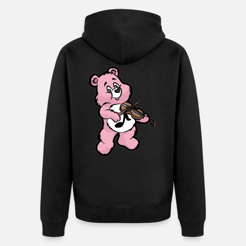 Teddy Bärchen Violon joueur - Veste à capuche bio Premium Unisexe - noir