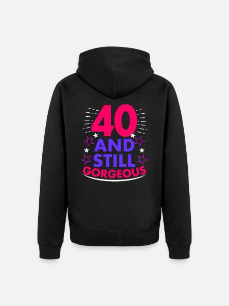 40th birthday - Unisex Premium Organic Zip Hoodie - black