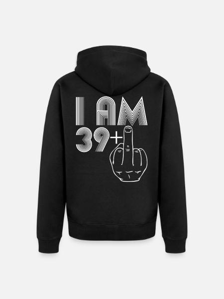 40th birthday - Unisex Premium Organic Zip Hoodie - black