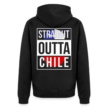 Chile - Unisex Premium Organic Zip Hoodie - black - Back - Nico (187cm)