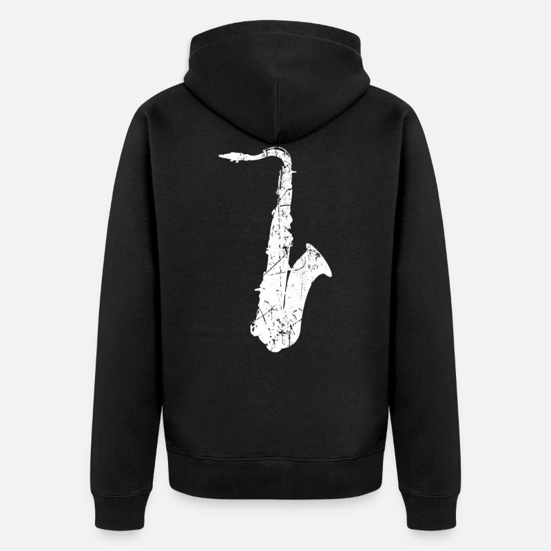 Saxophone - Unisex Premium Bio Zip Hoodie - Schwarz