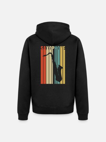 Saxophone - Unisex Premium Organic Zip Hoodie - black