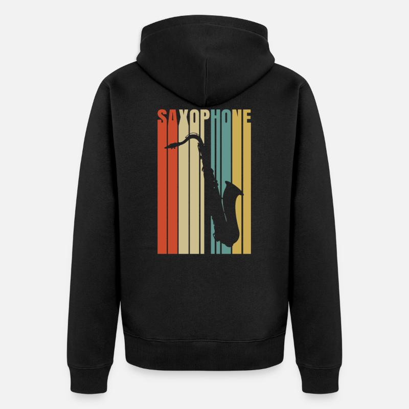 saxophone - Veste à capuche bio Premium Unisexe - noir