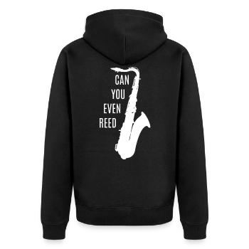 Saxophone - Unisex Premium Bio Zip Hoodie - Schwarz - Hinten - Nico (187cm)