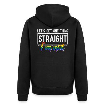 Lgbt - Unisex Premium Bio Zip Hoodie - Schwarz - Hinten - Nico (187cm)