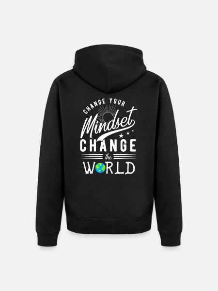 motivation - Unisex Premium Organic Zip Hoodie - black