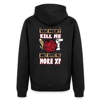What doesn't kill me gives XP Fantasy RPG - Unisex Premium Organic Zip Hoodie - black - Back - Nico (187cm)