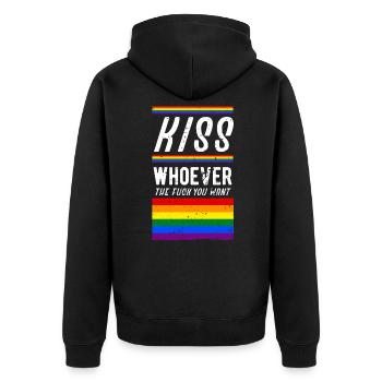 LGBT Gay Lesbisch Regebogen Ehe Gerechtigkeit Gesc - Unisex Premium Bio Zip Hoodie - Schwarz - Hinten - Nico (187cm)