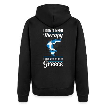 Griechenland - Unisex Premium Bio Zip Hoodie - Schwarz - Hinten - Nico (187cm)