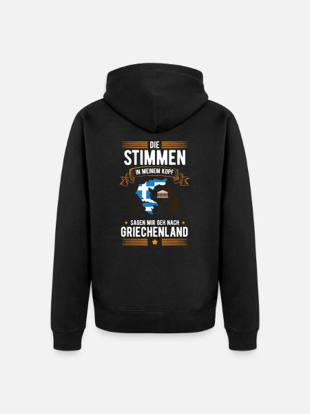 Griechenland - Unisex Premium Bio Zip Hoodie - Schwarz