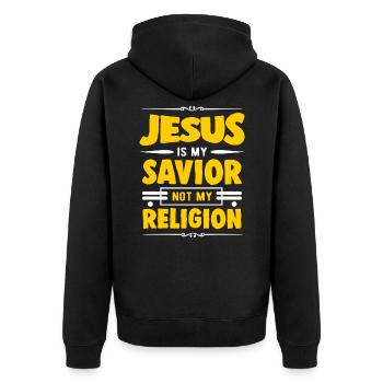 Jésus - Veste à capuche bio Premium Unisexe - noir - Dos - Nico (187cm)