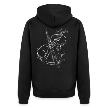 vintage violin t-shirt for music lovers - Veste à capuche bio Premium Unisexe - noir - Dos - Nico (187cm)