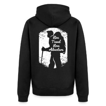 Travel Travel Holiday Adventure Tourist Gift - Unisex Premium Organic Zip Hoodie - black - Back - Nico (187cm)