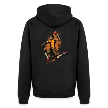 Handball Handballer Ball Ball sport Ball throw - Unisex Premium Organic Zip Hoodie - black - Back - Nico (187cm)