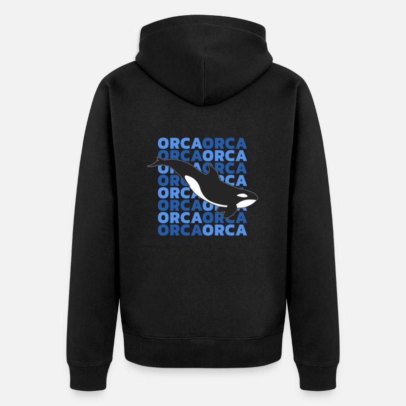Orca Wal - Unisex Premium Bio Zip Hoodie - Schwarz