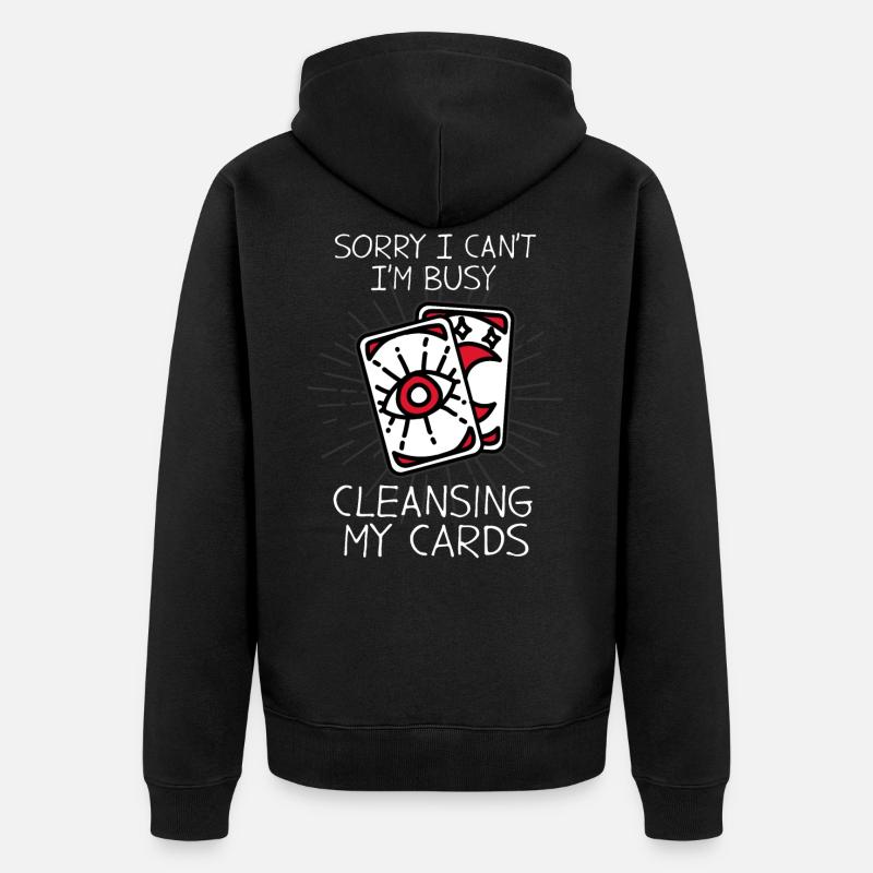 Tarot cartes Devins Cartes Poser - Veste à capuche bio Premium Unisexe - noir