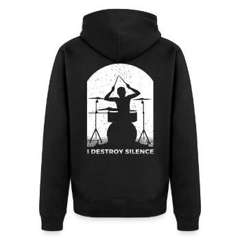 Batterie Percussion Percussion - Veste à capuche bio Premium Unisexe - noir - Dos - Nico (187cm)