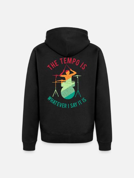 Drums Gift Drummer Percussion - Unisex Premium Organic Zip Hoodie - black