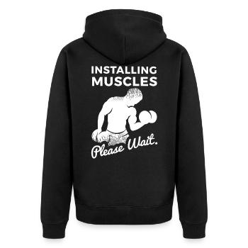 Weightlifter Fitness Strength Training Strength Training - Unisex Premium Organic Zip Hoodie - black - Back - Nico (187cm)