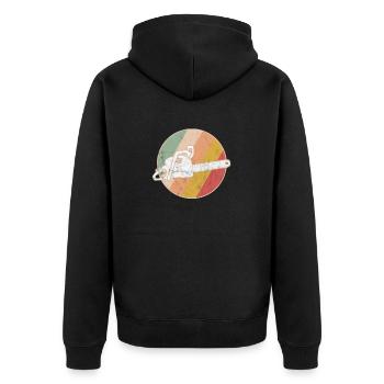 Tree Feller Chainsaw Chainsaw Retro - Unisex Premium Organic Zip Hoodie - black - Back - Nico (187cm)