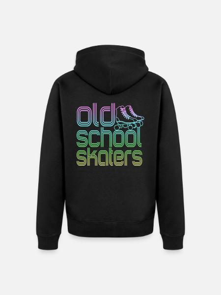 Rolschaatsen Old School Skaters - Uniseks Premium bio ziphoodie - zwart