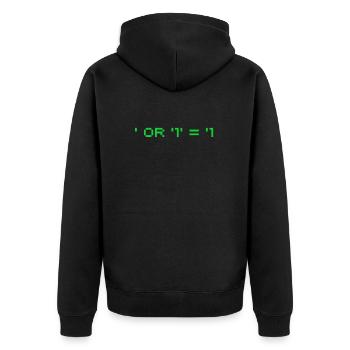 Hackers Pentest SQL Injection - Unisex Premium Organic Zip Hoodie - black - Back - Nico (187cm)
