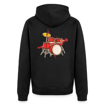 Percussion Percussion, joueur de percussion - Veste à capuche bio Premium Unisexe - noir - Dos - Nico (187cm)