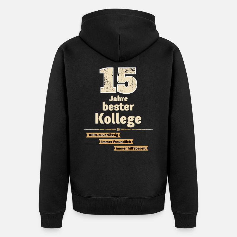15 ans meilleur collègue - Veste à capuche bio Premium Unisexe - noir