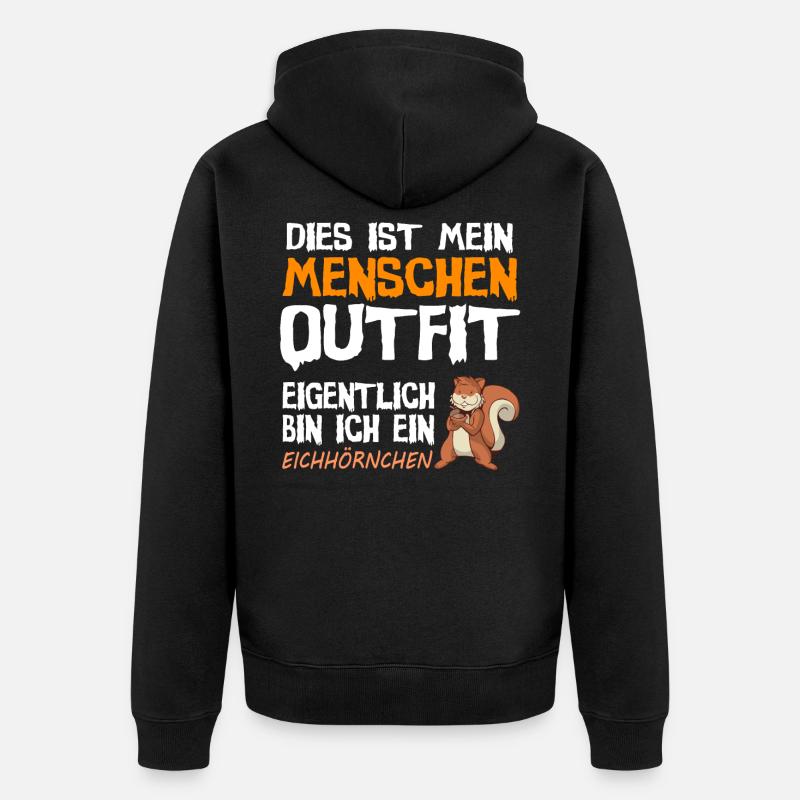 Eichhörnchen Kostüm Outfit Spruch Geschenk - Unisex Premium Bio Zip Hoodie - Schwarz