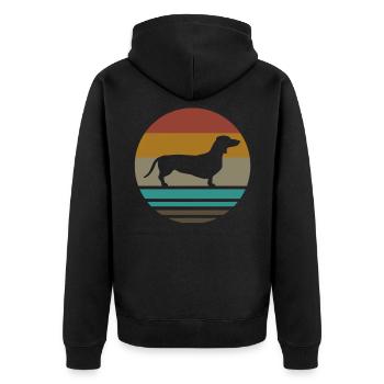 Teckel Rétro Cadeau - Veste à capuche bio Premium Unisexe - noir - Dos - Nico (187cm)