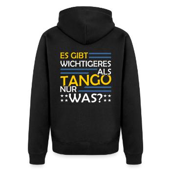 Tango - Unisex Premium Bio Zip Hoodie - Schwarz - Hinten - Nico (187cm)