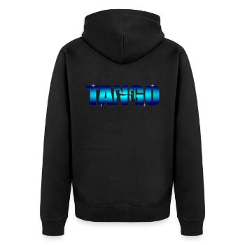 Tango - Unisex Premium Organic Zip Hoodie - black - Back - Nico (187cm)