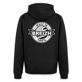 Bretagne - Made in Breizh - Veste à capuche bio Premium Unisexe - noir - Dos - Nico (187cm)