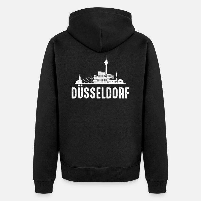 Düsseldorf - Unisex Premium Bio Zip Hoodie - Schwarz