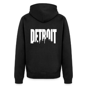 Detroit - Veste à capuche bio Premium Unisexe - noir - Dos - Nico (187cm)