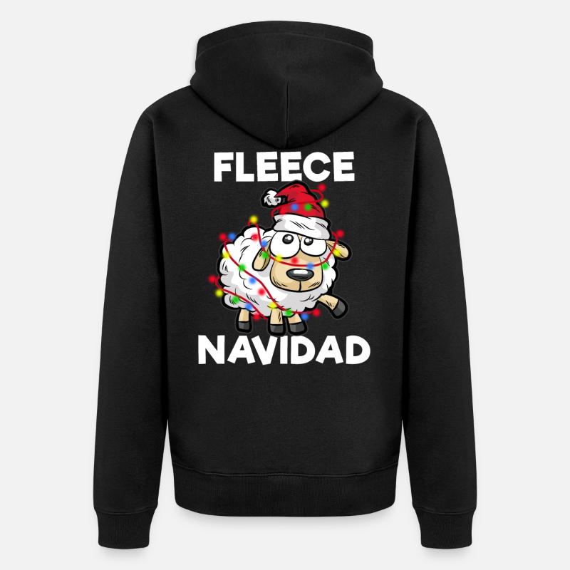 FLEECE NAVIDAD - Unisex Premium Bio Zip Hoodie - Schwarz