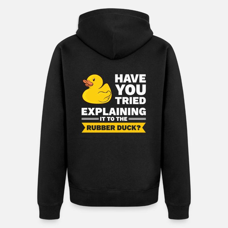 Programmierer Gummiente Debug - Unisex Premium Bio Zip Hoodie - Schwarz