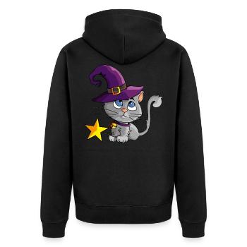 Petit chaton magique - Veste à capuche bio Premium Unisexe - noir - Dos - Nico (187cm)