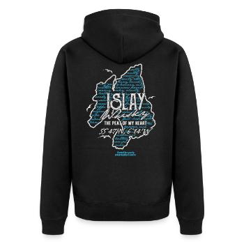 Whisky from Islay Peat Of My Heart - Unisex Premium Organic Zip Hoodie - black - Back - Nico (187cm)