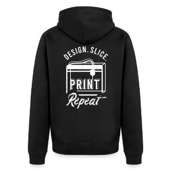 3D Print Gift Funny Quote 3D Print - Unisex Premium Organic Zip Hoodie - black - Back - Nico (187cm)