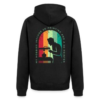 3D Print Gift Funny Quote 3D Print - Unisex Premium Organic Zip Hoodie - black - Back - Nico (187cm)