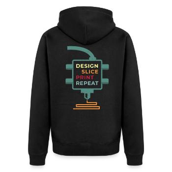 3D Druck Geschenk Lustiger Spruch 3D Print - Unisex Premium Bio Zip Hoodie - Schwarz - Hinten - Nico (187cm)