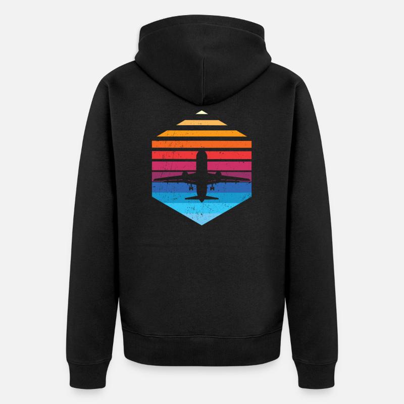 Flugzeug - Unisex Premium Bio Zip Hoodie - Schwarz