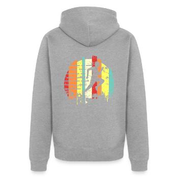 course - Veste à capuche bio Premium Unisexe - gris chiné - Dos - Nico (187cm)
